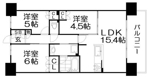 パークホームズLaLa門真の物件間取画像